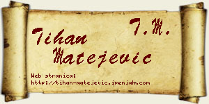 Tihan Matejević vizit kartica